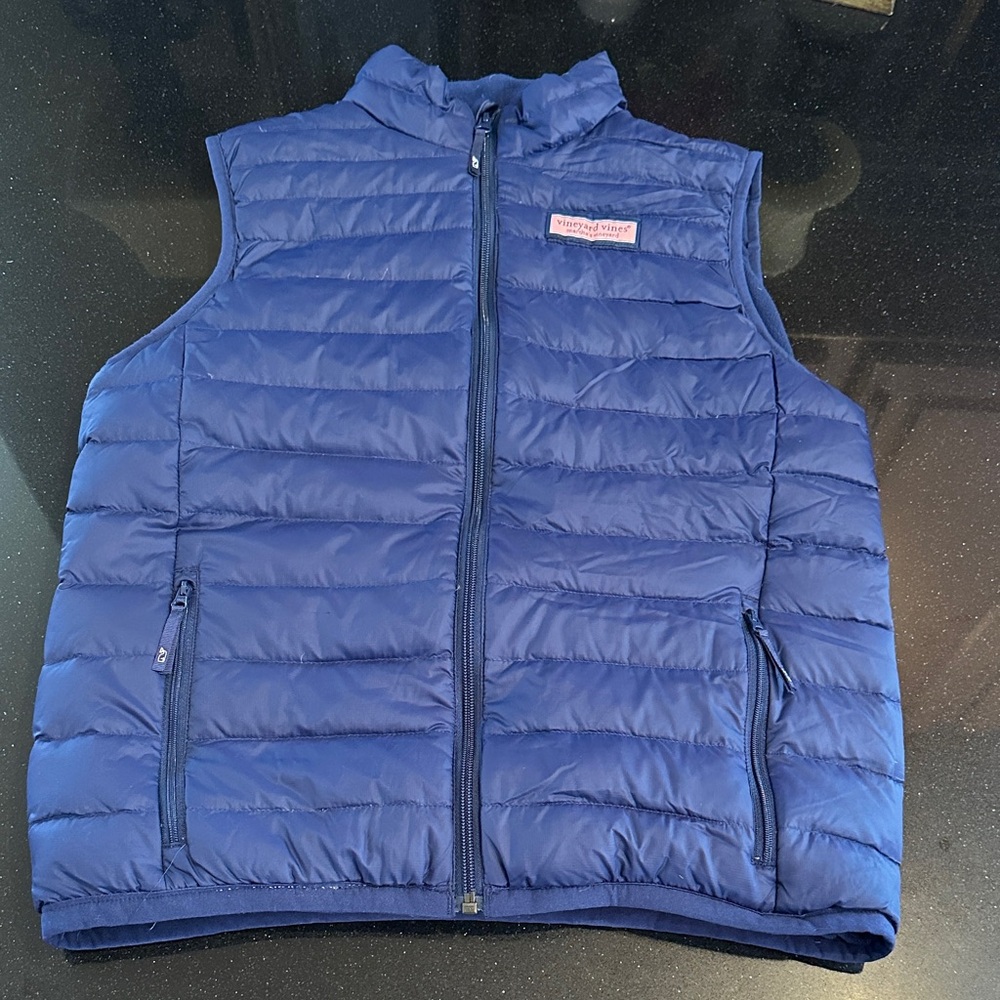 Vineyard Vines Kids Navy Down Puffer Vest (Size XL/18)